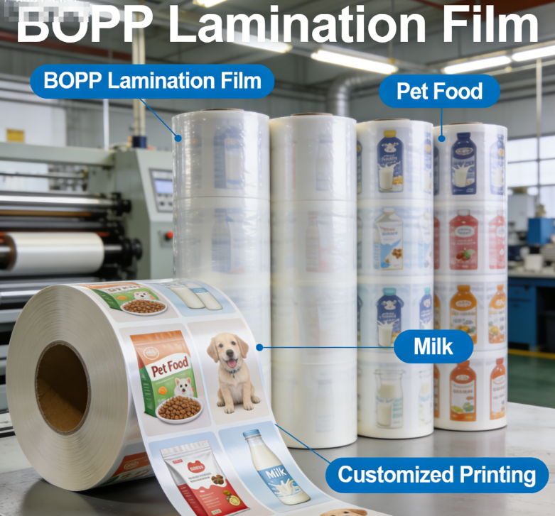 O costume do rolo de filme da laminação do produto comestível BOPP imprimiu o filme do empacotamento flexível
